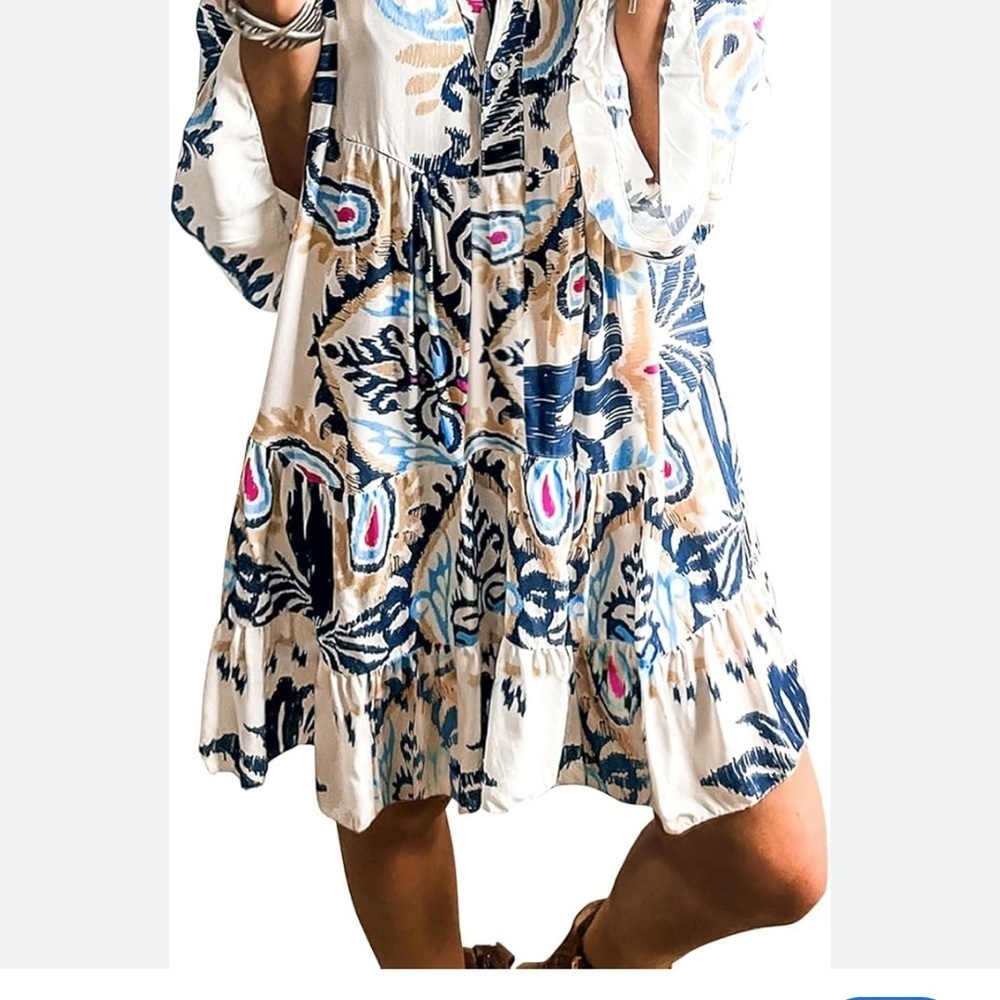 Elegant Long Sleeve Floral Dress
